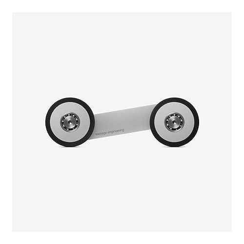  teenage engineering Grip car, Matte Aluminum Finish with Smooth Ball Bearing Rubber Wheels for 360 Degree Rotation
