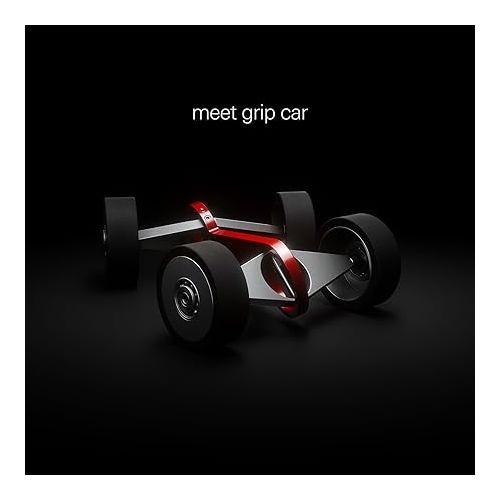  teenage engineering Grip car, Matte Aluminum Finish with Smooth Ball Bearing Rubber Wheels for 360 Degree Rotation