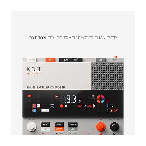  teenage engineering EP-133 K.O. II sampler, drum machine and sequencer with built-in microphone and effects