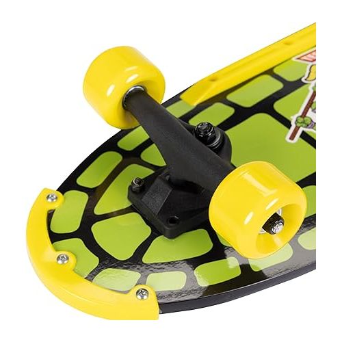  Teenage Mutant Ninja Turtles Kids Skateboard Shorty Cruiser Features Fun TMNT Vintage Graphics on Deck & Grip Tape! 60mm x 45mm Wheels, Carbon Steel ABEC 3 Speed Bearings