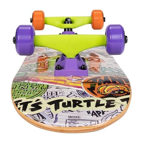  Teenage Mutant Ninja Turtles Kids Skateboard Popsicle Board Features Fun TMNT Graphics on Deck & Grip Tape! 50mm 95A Wheels, Carbon Steel 608ZZF Bearings