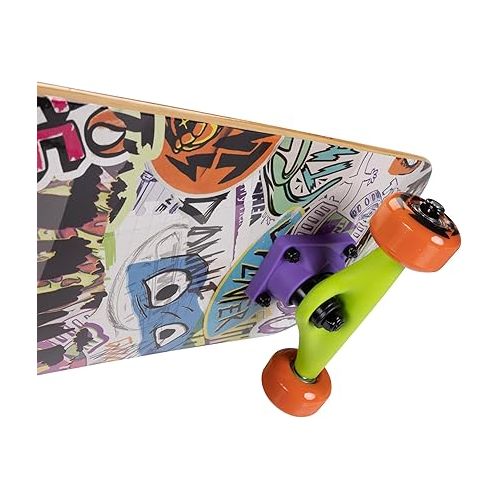  Teenage Mutant Ninja Turtles Kids Skateboard Popsicle Board Features Fun TMNT Graphics on Deck & Grip Tape! 50mm 95A Wheels, Carbon Steel 608ZZF Bearings