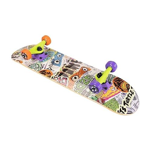  Teenage Mutant Ninja Turtles Kids Skateboard Popsicle Board Features Fun TMNT Graphics on Deck & Grip Tape! 50mm 95A Wheels, Carbon Steel 608ZZF Bearings