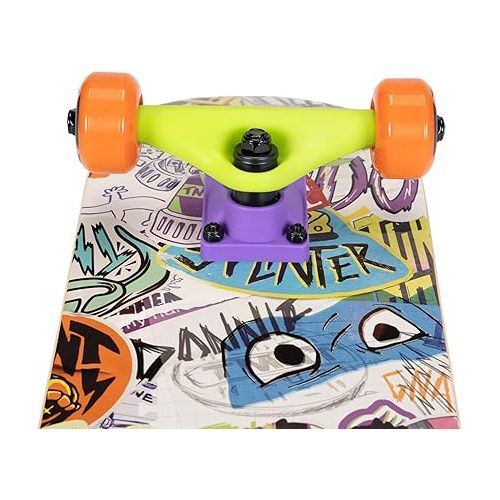  Teenage Mutant Ninja Turtles Kids Skateboard Popsicle Board Features Fun TMNT Graphics on Deck & Grip Tape! 50mm 95A Wheels, Carbon Steel 608ZZF Bearings