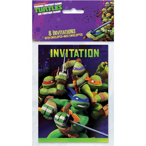  Teenage Mutant Ninja Turtles Party Invitations, 8ct