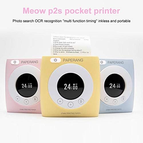  Teepao Paperang P2S Mini Pocket Printer 300DPI with Alarm Clock - Portable Paper Photo Printer - Good Tools for Work/Study/Taking Notes/Making Plan/Travel/Learning - Ideal Gift for Childr