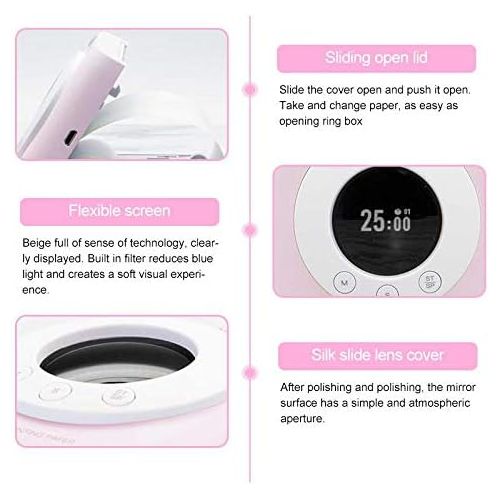  Teepao Paperang P2S Mini Pocket Printer 300DPI with Alarm Clock - Portable Paper Photo Printer - Good Tools for Work/Study/Taking Notes/Making Plan/Travel/Learning - Ideal Gift for Childr