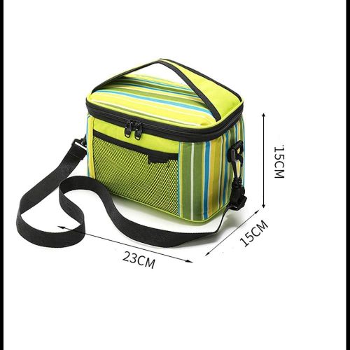  Teerwere Picnic Basket Portable Striped Insulation Bag Oxford Ice Pack Lunch Eco Lunch Bag Picnic Bag Picnic Baskets with lid (Color : Green)