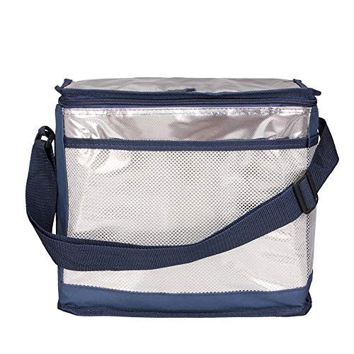  Teerwere Picnic Basket Portable Large Insulation Bag Outdoor Picnic Portable Lunch Bag Student Insulation Lunch Bag Picnic Baskets with lid (Color : Navy, Size : L)