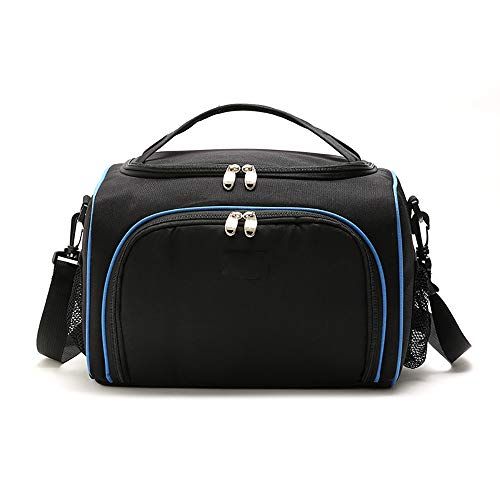  Teerwere Picnic Basket Portable Double Lunch Box Bag Black Streamline Lunch Bag Portable Insulation Picnic Bag Car Ice Pack Picnic Baskets with lid (Color : Blue)