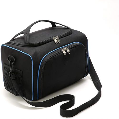  Teerwere Picnic Basket Portable Double Lunch Box Bag Black Streamline Lunch Bag Portable Insulation Picnic Bag Car Ice Pack Picnic Baskets with lid (Color : Blue)