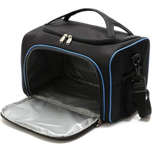  Teerwere Picnic Basket Portable Double Lunch Box Bag Black Streamline Lunch Bag Portable Insulation Picnic Bag Car Ice Pack Picnic Baskets with lid (Color : Blue)