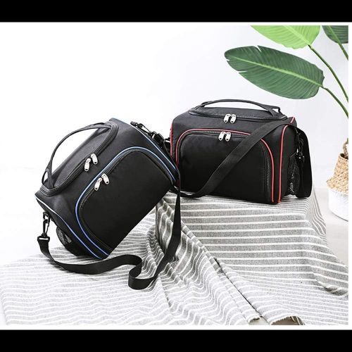  Teerwere Picnic Basket Portable Double Lunch Box Bag Black Streamline Lunch Bag Portable Insulation Picnic Bag Car Ice Pack Picnic Baskets with lid (Color : Blue)