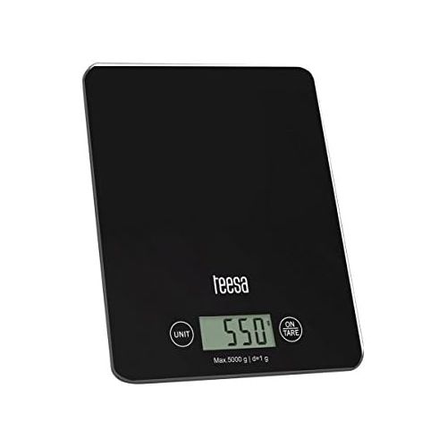  Teesa TSA0804 Digitale Kuechenwaage mit grosser LCD-Anzeige, 4 g / 5 Kg, schwarz