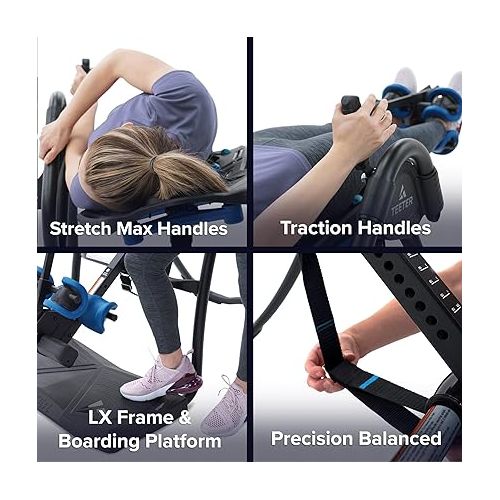  Teeter FitSpine LX9 Inversion Table, Deluxe Easy-to-Reach Ankle Lock, Back Pain Relief Kit, FDA-Registered