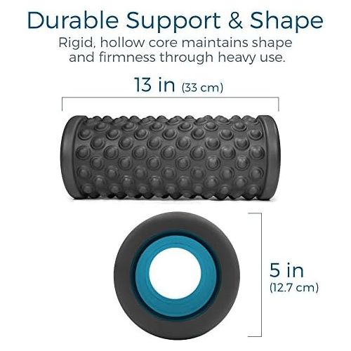  Teeter Massage Foam Roller - Textured for Deep Tissue Muscle Relief to Boost Recovery, Flexibility, Mobility - Back Pain Relief, Sports Massage, Myofascial Release