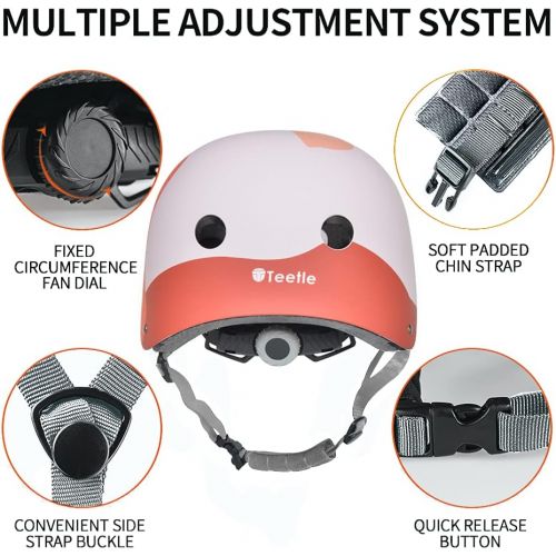  Teetle Youth Skateboard Helmet Adults/Teens/Kids with Two Removable Liners Multi-Sports Scooter Roller Skate Inline Skating M Size 21-23 Inch