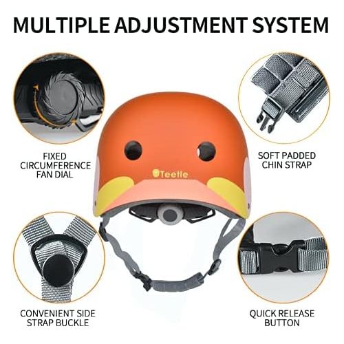  Teetle Youth Skateboard Helmet Adults/Teens/Kids with Two Removable Liners Multi-Sports Scooter Roller Skate Inline Skating M Size 21-23 Inch