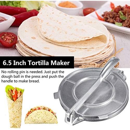  [아마존베스트]Teeyyui 6.5 Inch Tortilla Press Maker, Non-Stick Gadgets DIY Bakeware with Foldable, Sturdy Handle for Homemade Tortillas or Tacos Cake Breakfast (Red)