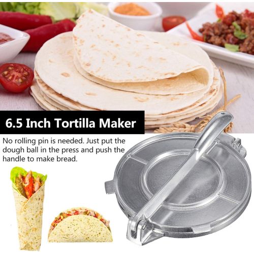  [아마존베스트]Teeyyui 6.5 Inch Tortilla Press Maker, Non-Stick Gadgets DIY Bakeware with Foldable, Sturdy Handle for Homemade Tortillas or Tacos Cake Breakfast (Red)