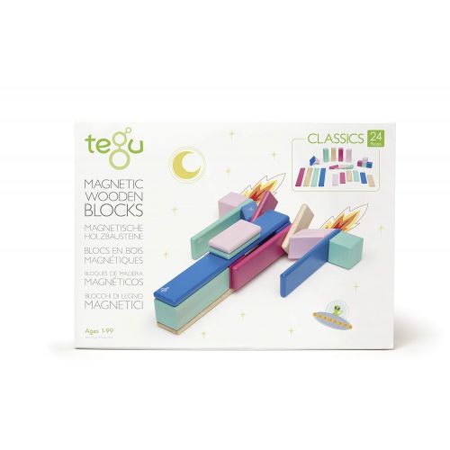  24 Piece Tegu Magnetic Wooden Block Set, Blossom