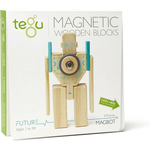  Tegu Magbot Magnetic Wooden Block Set, Electric Aqua