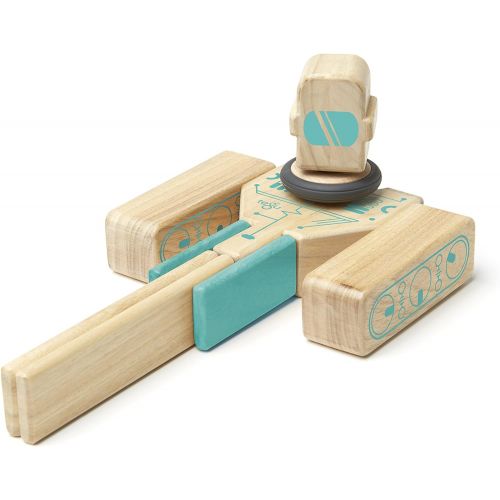  Tegu Magbot Magnetic Wooden Block Set, Electric Aqua