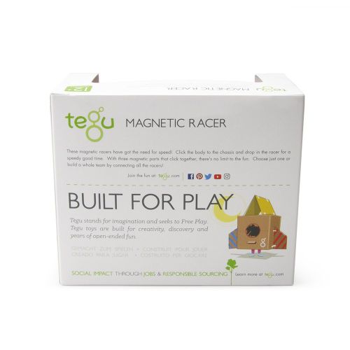  3Piece Tegu Magnetic Racer Building Block Set, Blue Big Top