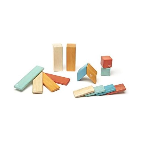  [아마존베스트]14 Piece Tegu Magnetic Wooden Block Set, Sunset