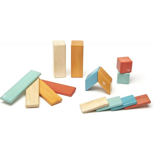  [아마존베스트]14 Piece Tegu Magnetic Wooden Block Set, Sunset