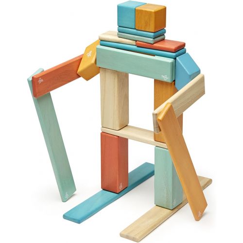  24 Piece Tegu Magnetic Wooden Block Set, Sunset