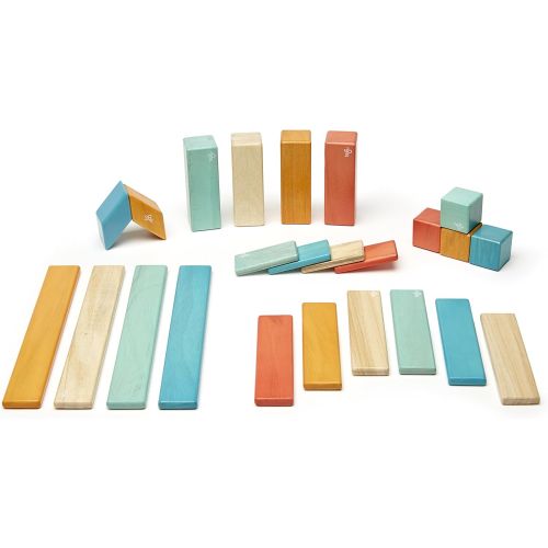  24 Piece Tegu Magnetic Wooden Block Set, Sunset