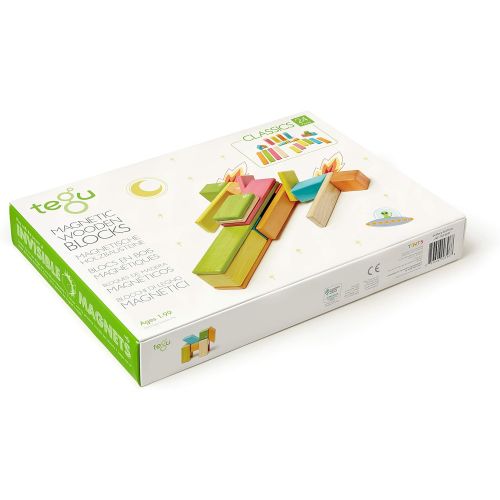  24 Piece Tegu Magnetic Wooden Block Set, Tints