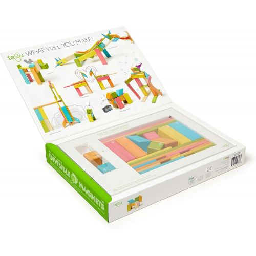  24 Piece Tegu Magnetic Wooden Block Set, Tints