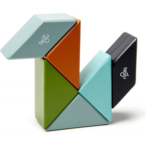 6 Piece Tegu Pocket Pouch Prism Magnetic Wooden Block Set, Nelson
