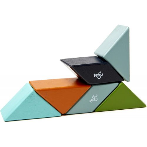  6 Piece Tegu Pocket Pouch Prism Magnetic Wooden Block Set, Nelson