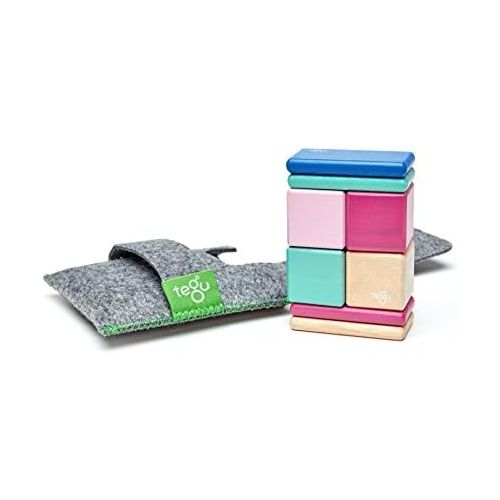  8 Piece Tegu Pocket Pouch Magnetic Wooden Block Set, Jungle