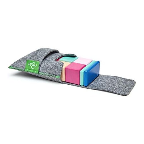  8 Piece Tegu Pocket Pouch Magnetic Wooden Block Set, Jungle