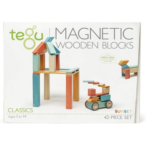  42 Piece Tegu Magnetic Wooden Block Set, Natural