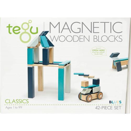  42 Piece Tegu Magnetic Wooden Block Set, Natural