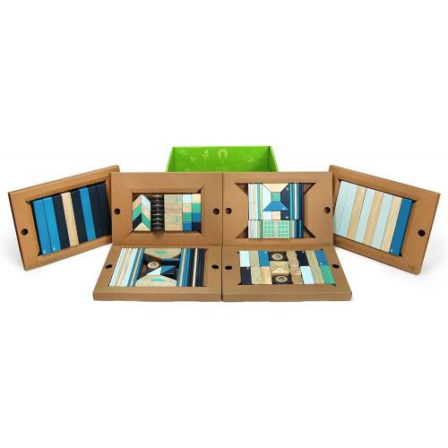  90 Piece Tegu Classroom Magnetic Wooden Block Set, Tints