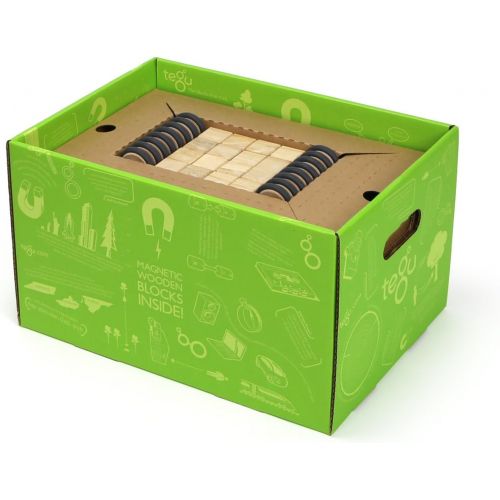  Tegu 130 Piece Classroom Magnetic Wooden Block Set, Future