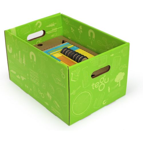  Tegu 130 Piece Classroom Magnetic Wooden Block Set, Future