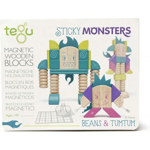  Tegu Beans & TUMTUM Magnetic Wooden Block Set