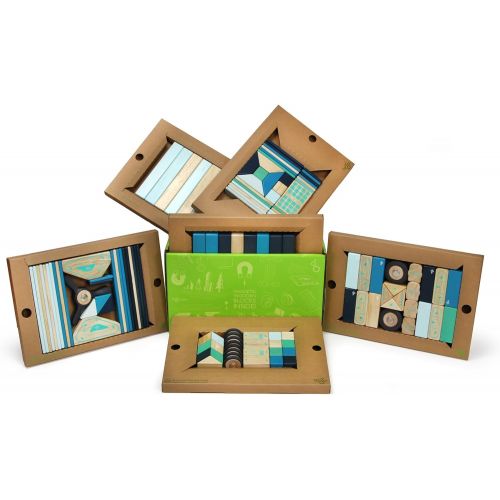  130 Piece Tegu Classroom Magnetic Wooden Block Set, Future