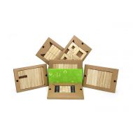 130 Piece Tegu Classroom Magnetic Wooden Block Set, Natural