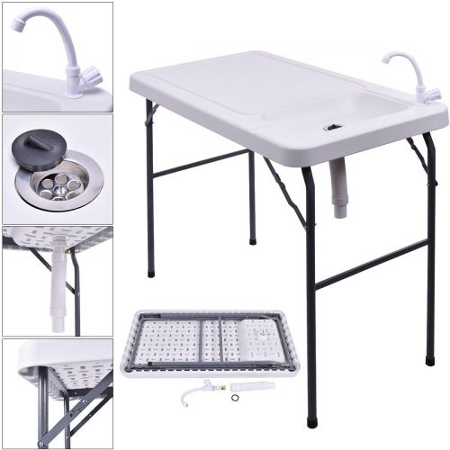  Tek Widget Portable Outdoor Folding Table with Sink/Faucet