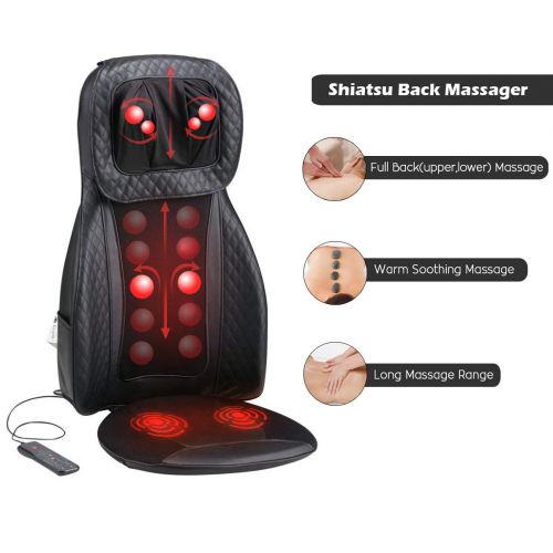  Tekjoy Vibration Neck and Back Massager for Chair with Heat Function, Rolling and Spot and Kneading...