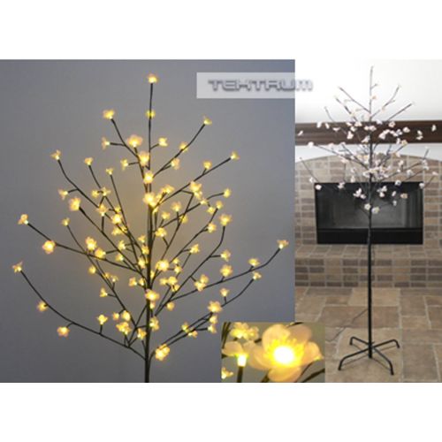  TEKTRUM 6.5 TALL108 WARM-WHITE LED LIGHTED PLUM BLOSSOM FLOWER TREE FOR CHRISTMASHOLIDAYPARTY
