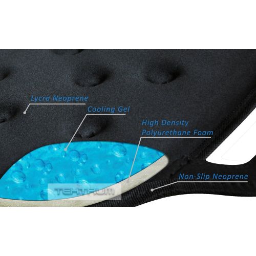  Tektrum Portable Foldable Orthopedic Cool Gel Seat Cushion with Handle for Travel, Airplane, Car, Home, Office, Chairs, - Relief for Tailbone, Sciatica, Back Pain, Prostate, Postna